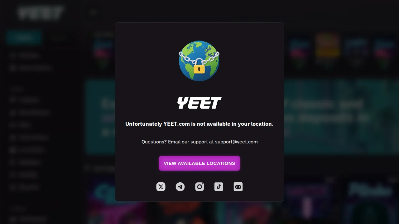 Yeet website screenshot